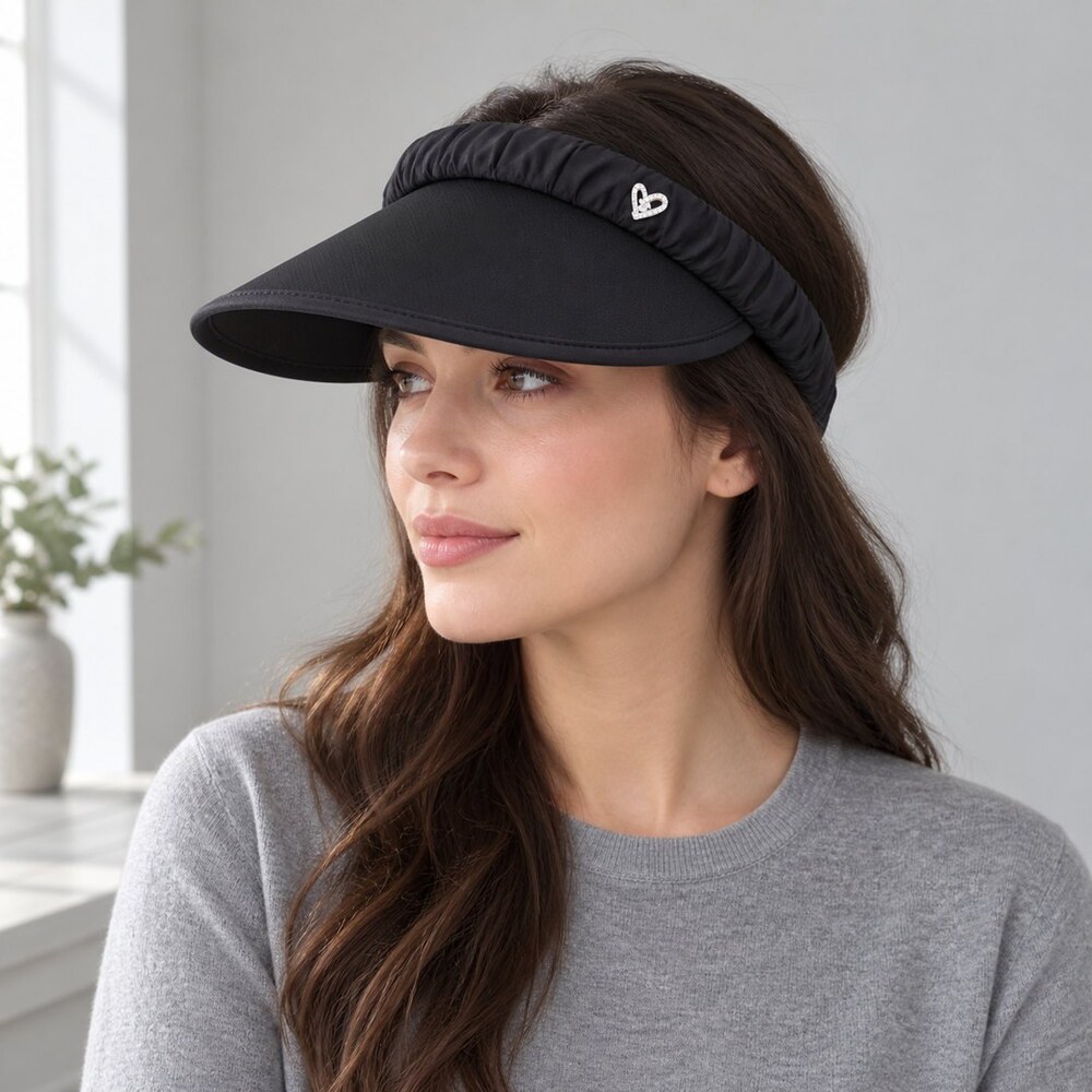 CHANEL Black Ruched Sun Visor - Picture 3 of 6